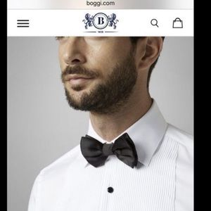 Boggi men’s black silk bow tie